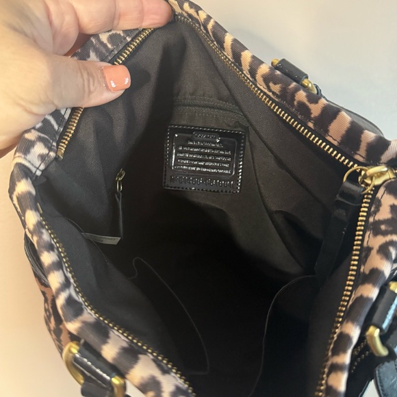 COACH Ocelot Leopard Animal Print Canvas Tote Bag Handbag Purse Tan Brown - Picture 7 of 10